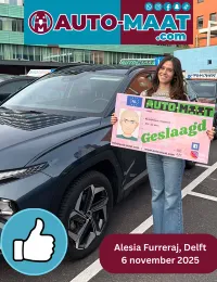 Alesia Furreraj geslaagd bij Auto-Maat Rijschool