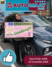 Ayse Polat geslaagd bij Auto-Maat Rijschool