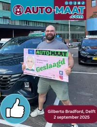 Gilberto Bradford geslaagd bij Auto-Maat Rijschool