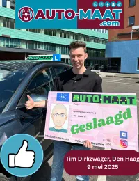 Tim Dirkzwager geslaagd bij Auto-Maat Rijschool